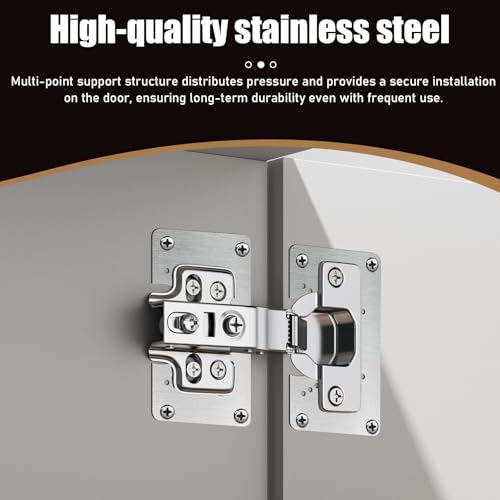 20 Pcs Cabinet Hinge Repair Replacement Kit, Upgraded Half Square Cabinet Hinge Repair Plate Kit Hinges Repairs Board, CabinetHinges Repairs Brackets with Screws (Half-Square) - size: 3.54 x 1.97 inches
