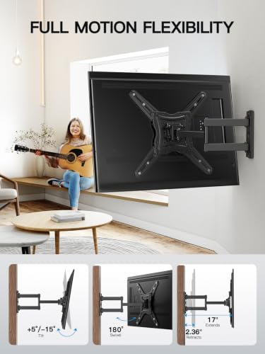Pipishell Full Motion TV Wall Mount for 26–65 inch TVs up to 77 lbs - size: 26-65 inch, style: TV Mount without LED