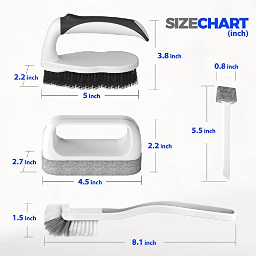 Holikme 7 Pack Cleaning Brush Scrub Brush Kitchen Brush for Floor,Black - color: Black