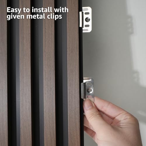 Art3d 96 x 6 Inch 3D Fluted Wood Textured Slat Wall Panel, 8-Pack, Walnut - color: WPC Walnut, size: 96*6