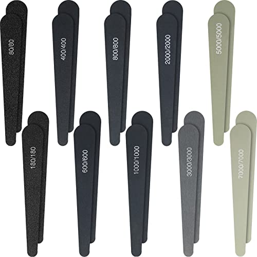 Honoson 20 Pcs Sanding Sticks Model, Low Grits Rating, Water Drop Style - style: Water Drop Style