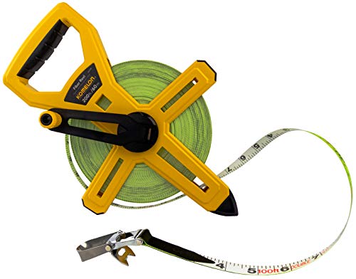 Komelon 6622IM Fiber Reel Long Open Reel Tape Measure Inch/Metric Scale with Double Nylon Coated Fiberglass Blade 200-Feet/60M by 1/2-Inch - size: 61 m