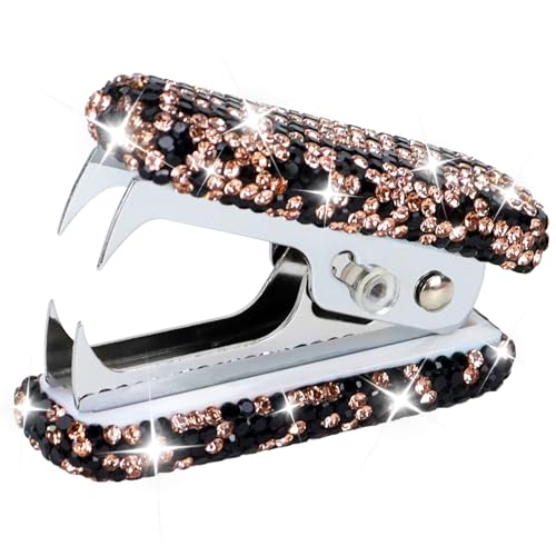MultiBey Bling Acrylic Staple Remover with Metal Jaws, Black Gold - color: Black Gold