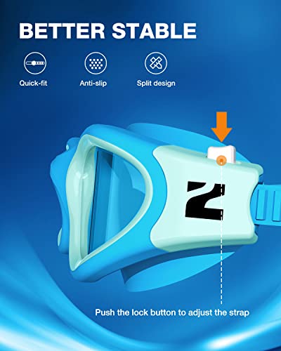 ZIONOR Swim Goggles, G1 SE Swimming Goggles Anti-Fog for Adult Men Women - color: B2-clear Lens Blue Frame