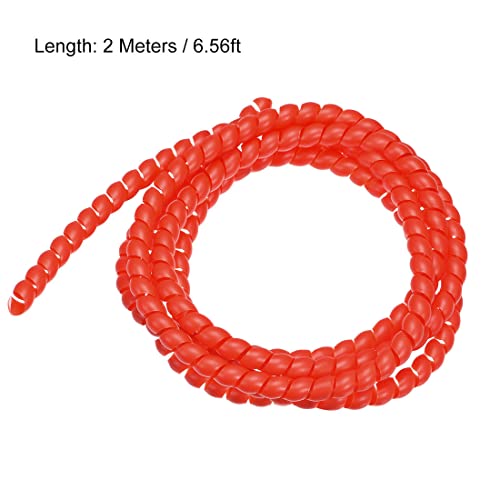 uxcell Flexible Spiral Tube Wrap Cable Management Sleeve 8mm X 10mm Computer Wire Manage Cord 2 Meters Length Red - color: Red
