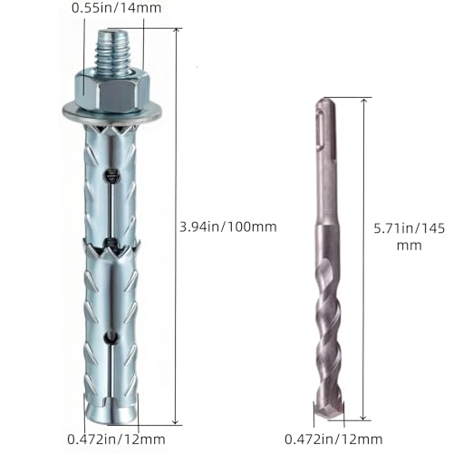 5/16×4" Heavy Duty Hollow Wall Anchors, Through-Hardened Expansion Screws for Hollow Brick, Lightweight Brick and Porous Block, 25 PCS,Includes Impact Drill Bit - size: 5/16×4"