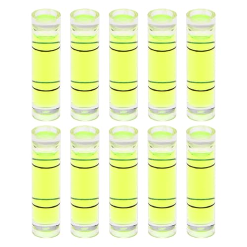 HARFINGTON 10pcs Small Cylindrical Bubble Level Vials 6.5x25.5mm PMMA Mini Horizontal Bubble Spirit Level Measuring Layout Tools for RV TV Picture Frame Hanging Tool Leveler - size: 6.5x25.5mm