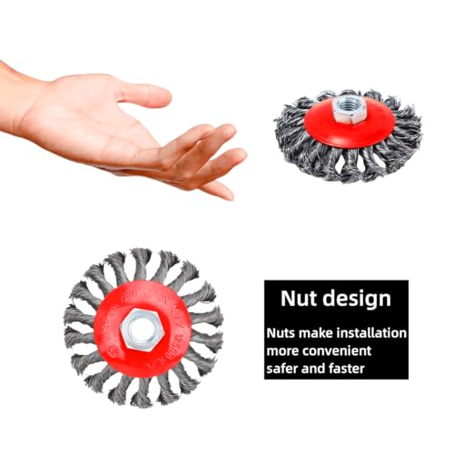4 Inch Knotted Wire Wheel Brush for 4-1/2” Angle Grinders (6 Pack) - style: 6 PACK 4" Wheel Brush