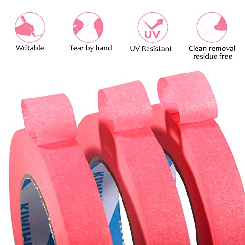 Pink Painters Tape,1 inch x 60 Yards - color: Pink