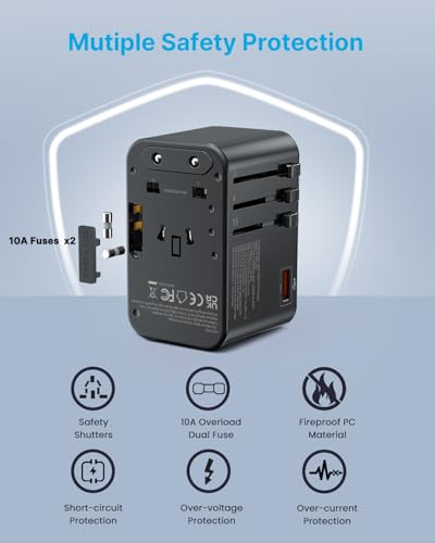 VINTAR Universal Travel Adapter 100W GaN, International Power Adapter - color: Black-100W