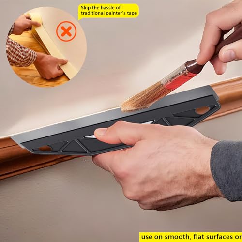 12-Inch Paint Edger & Trim Guard, Stainless Steel Straight Edge Tool - color: Black