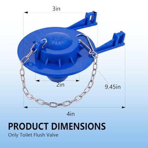 2 Pack 2 Inch Universal Toilet Flapper Replacement Kit, Silicone Rubber Toilet Stopper Flapper with Stainless Steel Chain, Water Saving Easy Install Fit for Popular Brands Toilet Tank Repair