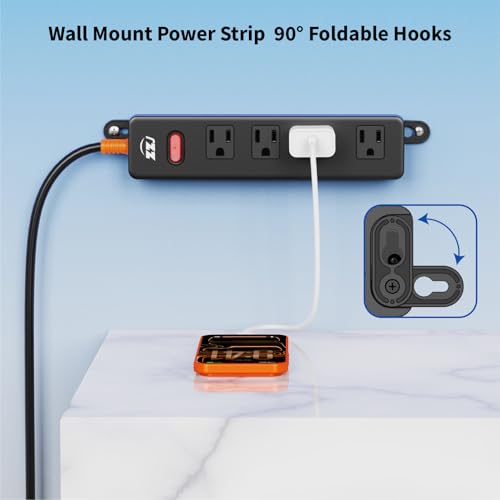 Outdoor Power Strip Weatherproof, 6FT Extension Cord with 4 Outlets - size: 6FT