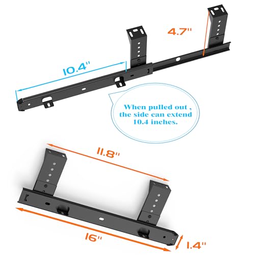FRMSAET Heavy Duty Under Mount 12/14/16/18 inch Drawer Slides-16 inch Black - color: Black, size: 16 Inch