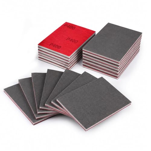 24Pcs 3 x 4 Inch Sanding Sponge Set, 180-2500 Grit Wet Dry Abrasive Sanding Sponges Pads, Soft Foam Hand Sander Block Sandpaper for Wood Metal Drywall Furniture Polishing