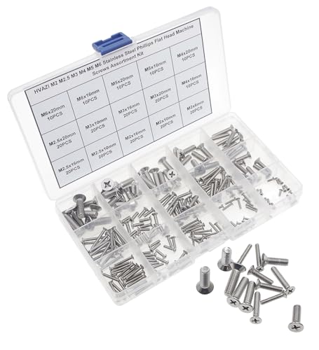 Metric M2-M6 304 Stainless Steel Phillips Flat Head Machine Screw Kit