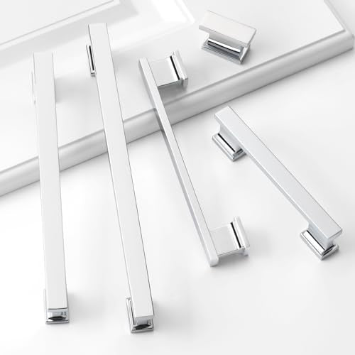 Chrome Plated Kitchen Rectangle Cabinet Knobs 1.49 Inch 10 Pack - color: Chrome Plated, size: 1.49"/38MM Single Hole