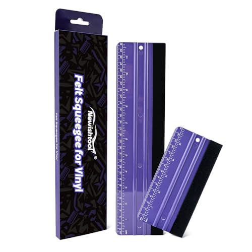 NEWISHTOOL 2 PCS Felt Squeegee for Vinyl, Purple Ruler Scraper, Two-Length