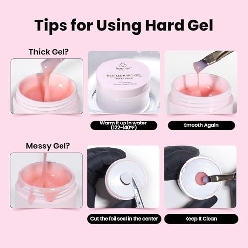 Beetles Hard Gel HEMA-Free, 1 oz 9 in 1 Clear Builder Nails Gel - color: Dewy Breeze Clear HEMA-Free 1 oz