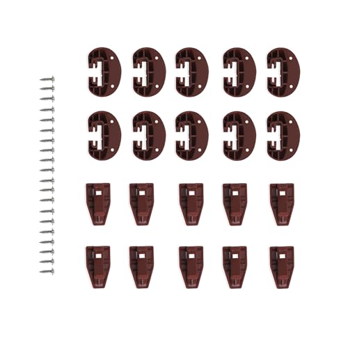XTPTFABS 10Pcs Drawer Guide Repair Kit with Screws,Reinforced Brown Plastic