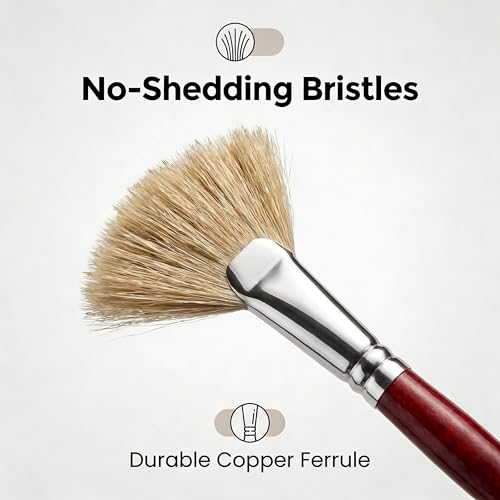 Fan Brush for Painting, 7-Piece Fan Brushes for Artists
