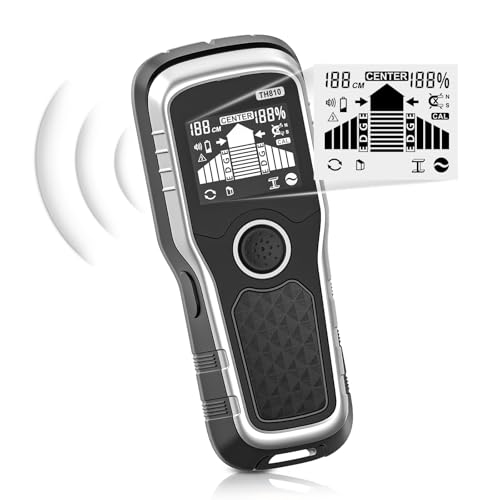 Stud Finder Wall Scanner - 6-in-1 Upgraded Multifunction Auto Detection with LCD Display & Audio Alarm for Wood, Metal & AC Wires, Ideal for Home DIY & Professional Contractors (Light Silver)