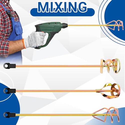 MorningRo 3 Pack Paint Mixer for Drill, Concrete Cement Mixer, Gold - color: Gold