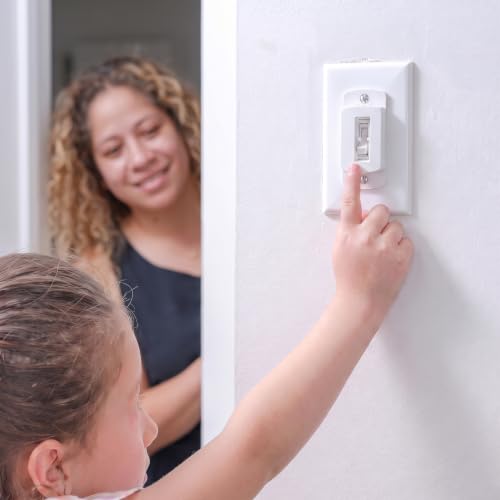 Light Switch Cover Guard (6 Pack, Toggle) – Child Proof Light Switch Lock & Switch Guard – Prevents Kids from Turning Lights On/Off – Easy Install Wall Switch Protector, White