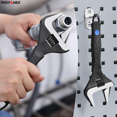 MAXPOWER 10-inch Wide Jaw Adjustable Wrench, 2-inch Jaw Capacity - size: 10-inch