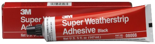 3M 08008 Super Weatherstrip Adhesive, 08008, Black, 5 oz Tube - size: 5 Ounces