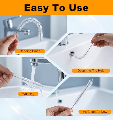 4 Pcs 39.4 Inches Long Straw Cleaner Brush, Drain Brush Pipe Cleaning