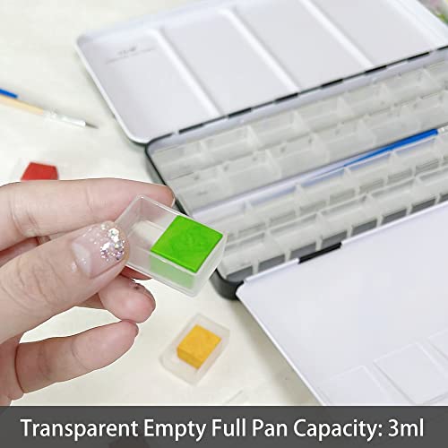 FCLUB Large Watercolor Palette Tin with 28Pcs Watercolor Full Pans - style: Tin with 28 Transparent Full Pans