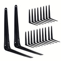20 Pack Shelf Brackets 12 Inch, Black Metal Brackets for Shelves, L Shape Shelving Brackets (Black, 12" x 10") - color: Black, size: 12" x 10"