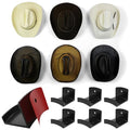 Modern JP Adhesive Hat Hooks for Wall (6-Pack) - Cowboy Hat Rack, Wide Brim Hat Organizer, Strong Hold Hat Hangers for Wall - Black - color: Black