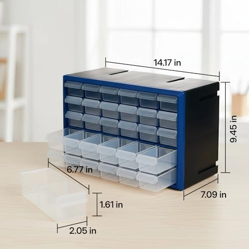 Northsky 30-Drawer Small Parts Cabinet, Stackable, Clear, 14.17 × 7.09 × 9.45 in 30 * Clear - size: 30 Drawer & Clear