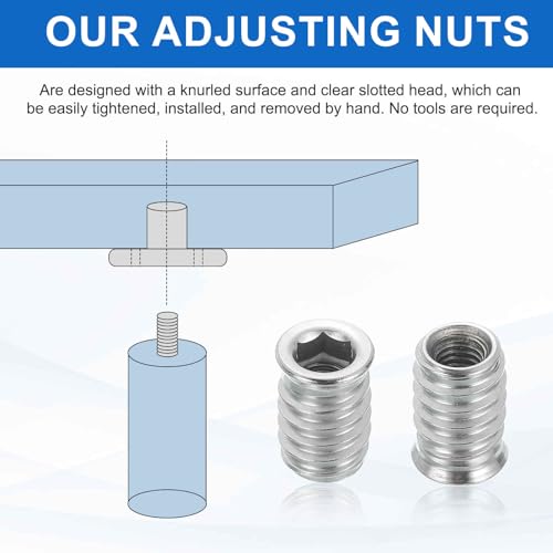 MECCANIXITY 6Pcs Threaded Inserts Nuts, M6x17mm Hex Socket Drive Nut Inserts for Wood - 304 Stainless Steel Screws Furniture Screw in Nuts Bolt Fastener Connector Wood - size: M6x17mm