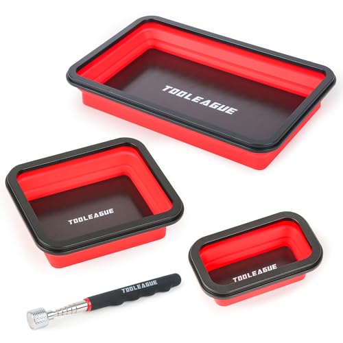 3Pcs Collapsible Magnetic Parts Tray Set with 15Lb Magnetic Pickup Pen - size: 3pcs