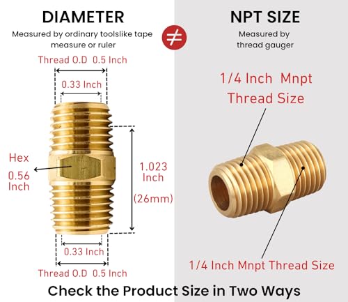 1/4 Inch NPT x 1/4 Inch NPT Male - size: 1/4" x 1/4" NPT Male, style: 4 Piece