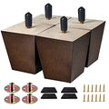 Sofa Legs Square Bed Feet 3 inch Wood Replacement Leg for Furniture Set of 4, Dark Brown… - color: 4sets, size: 3inch