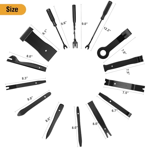 GOOACC 330Pcs Trim Removal Tool, Auto Push Pin Bumper Retainer Clip Set Fastener Terminal Remover Tool Adhesive Cable Clips Kit Car Panel Radio Removal Auto Clip Pliers, Black - color: 330Pcs Clips Removal Kit Black