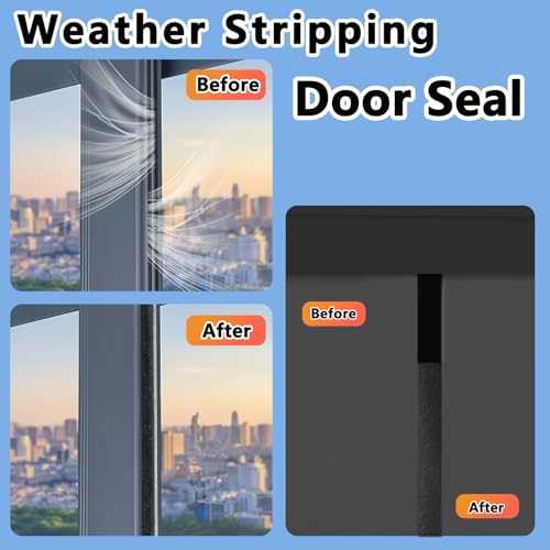 Brush Weather Stripping Door Window Seal,2 Pack 0.9"x 0.4" x33FT - color: Gray, size: 2 Pack 0.9"x 0.4" x33FT