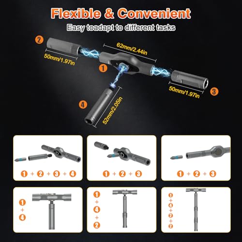 42 in 1 Magnetic Ratchet Screwdriver Set With Case - size: 42 in 1