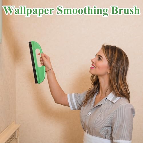 Wallpaper Smoothing Tool Kit, Wall Paper Stick Tool Set, with Wallpaper Paste Glue Brush, Multiuse Wallpapers Squeegee, Seam Roller, and Cutting Tools, for Peel and Stick Wallpapers Vinyl Window Film