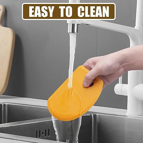 Sapid Flexible Curved Edge Silicone Bowl Scraper Dough Scraper Baking Bread - color: Orange