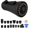 Hibbent Pull Down Kitchen Faucet Head Replacement with 15 Adapters - color: Oil Rubbed Bronze, style: Stay on sprayer without hold button