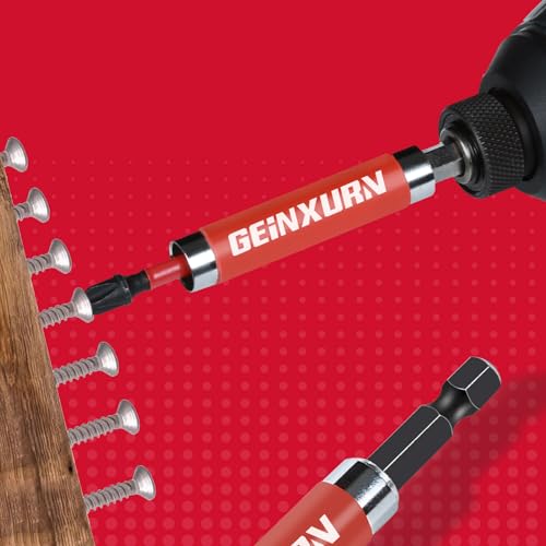 Geinxurn 3 PCS Drive Guide with Self Retracting Sleeve(5”) and 10 Pcs Screwdriver Bit, 5Inches Magnetic Drill Bit Tip Holder for Prevent Screws Shaking When Driving - style: GSLB0120-013