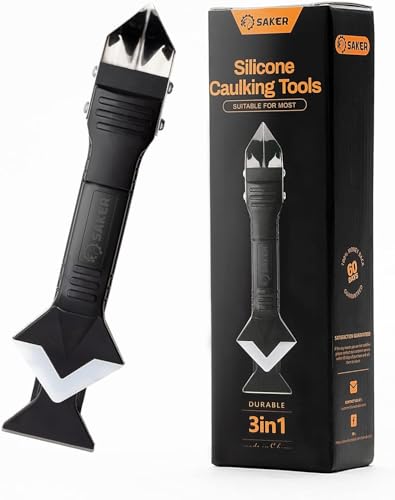 Saker Silicone Caulking Tool 3-in-1 Grout Removal Tool Classic Black - style: Classic Black