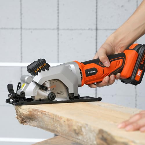 Yunirvana Mini Circular Saw, 20V 3400RPM Professional Cordless Circular Saw - style: 2.0Ah Circular Saw