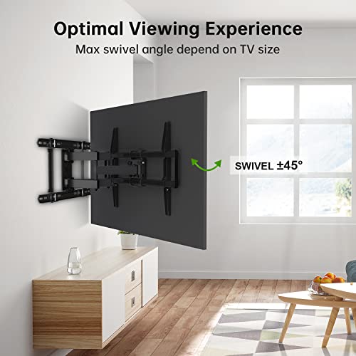 USX Mount Full Motion TV Wall Mount 42"-84" TVS, Fits 16" 18" or 24" Studs, Heavy Duty TV Mounts Bracket with Dual Articulating Arms Tilt Swivel Extension Max VESA 600x400mm, Weight Capacity 110lbs - size: For 42" to 84" TVs