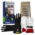 Enespro Class 2 Insulated Electrical Gloves Kit, 17,000V AC/25,500V DC - color: Black, size: Size 9 (Pack of 1)